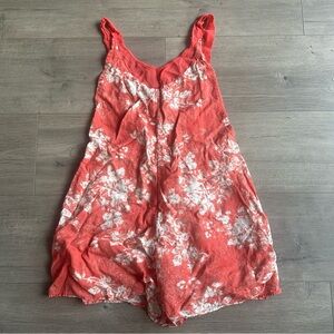Free People Coral & White Floral Romper